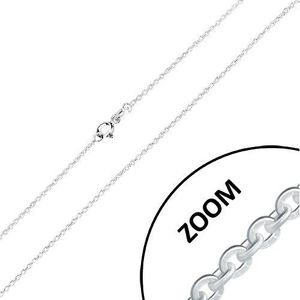 Lanț din argint 925 - zale rotunde plate conectate perpendicular, 1, 4 mm imagine