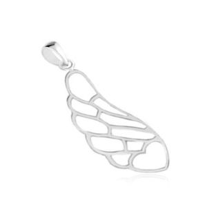 Pandantiv din argint 925, conturul unei aripi de înger cu o inimă în partea de jos imagine