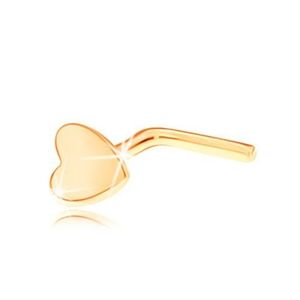 Piercing îndoit pentru nas, din aur 375 - inimă mică, plată imagine