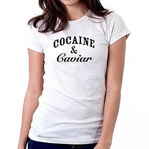 Tricou dama alb - Cocaine & Caviar imagine