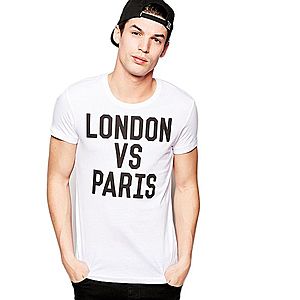 Tricou alb barbati - London vs Paris imagine