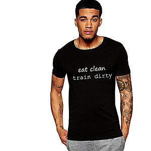 Tricou negru barbati - Eat Clean Train Dirty imagine