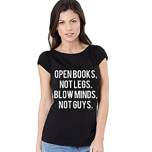 Tricou dama negru, Open Books imagine