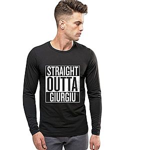 Bluza barbati neagra - Straight Outta Giurgiu imagine
