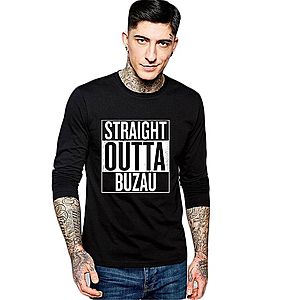 Bluza barbati neagra - Straight Outta Buzau imagine