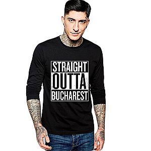 Bluza barbati neagra - Straight Outta Bucuresti imagine
