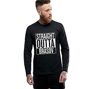 Bluza barbati neagra - Straight Outta Brasov imagine