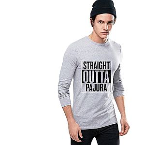 Bluza barbati gri cu text negru - Straight Outta Pajura imagine