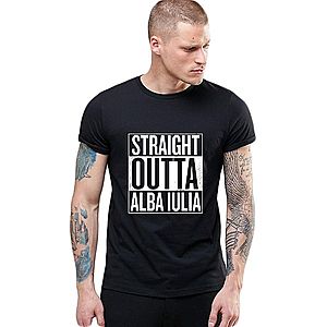 Tricou negru barbati - Straight Outta Alba Iulia imagine