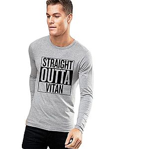 Bluza barbati gri cu text negru - Straight Outta Vitan imagine