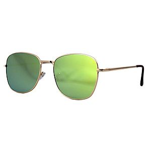Ochelari de soare Aviator Oglinda Verde deschis cu reflexii - Auriu imagine