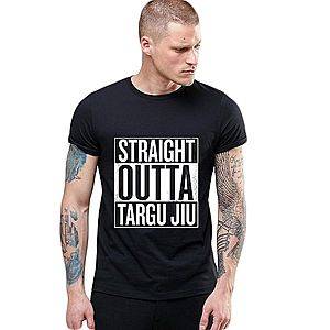 Tricou negru barbati - Straight Outta Targu Jiu imagine