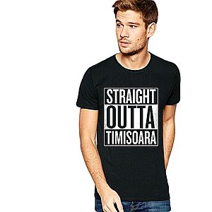 Tricou negru barbati - Straight Outta Timisoara imagine