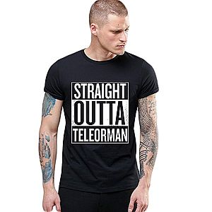 Tricou negru barbati - Straight Outta Teleorman imagine