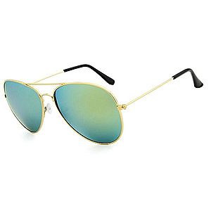 Ochelari de soare Aviator Verde cu reflexii cu Auriu, Polarizati imagine