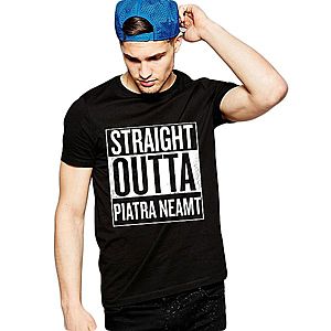Tricou negru barbati - Straight Outta Piatra Neamt imagine