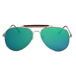 Ochelari de soare Aviator Outdoorsman Verde reflexii - Auriu imagine