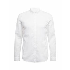 TOM TAILOR DENIM Cămașă 'longsleeve cotton linen shirt' alb imagine