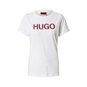 HUGO Tricou alb / roșu vin imagine