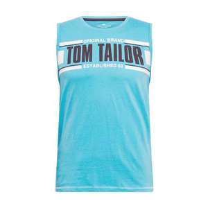 TOM TAILOR Tricou aqua / alb / albastru noapte imagine