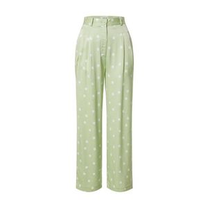 EDITED Pantaloni 'Luna' verde deschis / alb imagine