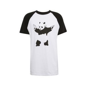 Mister Tee Tricou 'Banksy Panda' negru / alb imagine