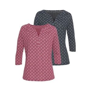 LASCANA Bluză bleumarin / roz zmeură / alb imagine
