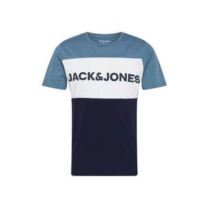 JACK & JONES Tricou negru / marine / albastru porumbel / alb imagine