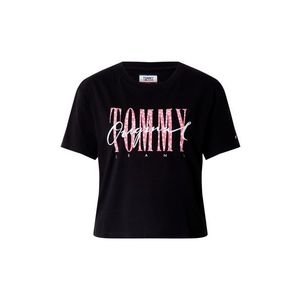 Tommy Jeans Tricou 'TJW Floral' negru / alb / roz imagine