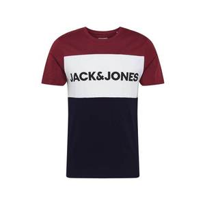 JACK & JONES Tricou roșu / albastru noapte / alb imagine