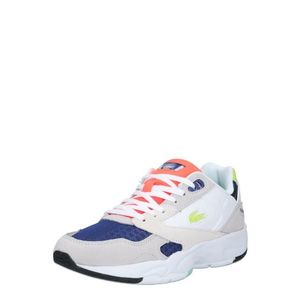 LACOSTE Sneaker low 'STORM' gri deschis / alb / portocaliu închis / albastru imagine