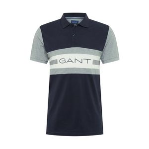 GANT Tricou gri / alb / albastru închis imagine