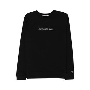 Calvin Klein Jeans Bluză de molton 'EMBROIDERED' negru / alb imagine
