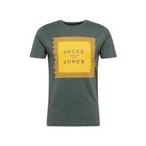 JACK & JONES Tricou verde închis / galben auriu imagine
