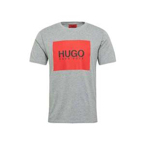 HUGO Tricou 'Dolive' gri / roșu deschis / albastru noapte imagine