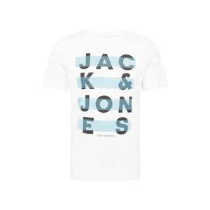 JACK & JONES Tricou 'JUMBO' alb / albastru deschis / albastru porumbel imagine