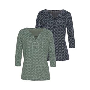LASCANA Bluză bleumarin / verde smarald imagine