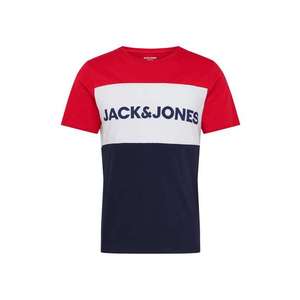 JACK & JONES Tricou albastru marin / roșu rodie / alb imagine