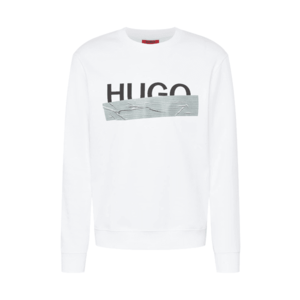HUGO Bluză de molton 'Dicago' alb natural / negru / gri imagine