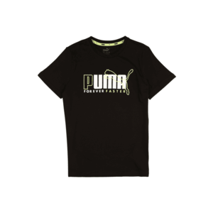 PUMA Tricou 'Alpha Graphic' negru / alb / galben neon imagine