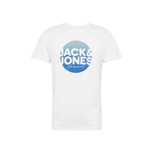 JACK & JONES Tricou 'TORPEDO' alb / albastru imagine