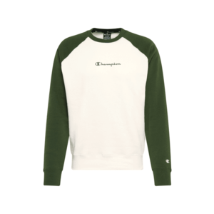 Champion Authentic Athletic Apparel Bluză de molton verde închis / crem imagine