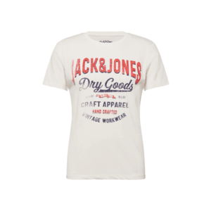 JACK & JONES Tricou offwhite / roșu / navy imagine