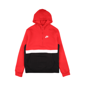 Nike Sportswear Bluză de molton negru / roșu imagine