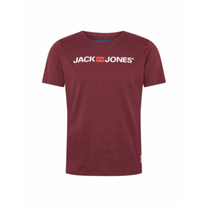 JACK & JONES Tricou 'HISTORY' roșu burgundy / alb imagine