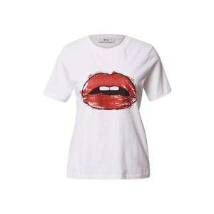 ONLY Tricou 'Lips' alb / roșu imagine