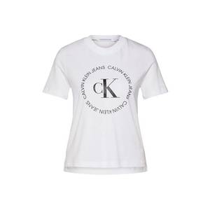 Calvin Klein Jeans Tricou 'ROUND' negru / alb imagine
