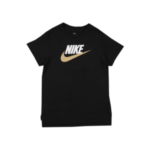 Nike Sportswear Tricou 'FUTURA' alb / negru / auriu imagine