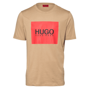 HUGO Tricou 'Dolive' roșu / negru / maro deschis imagine
