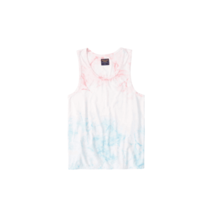 Abercrombie & Fitch Tricou roz / albastru deschis / alb imagine